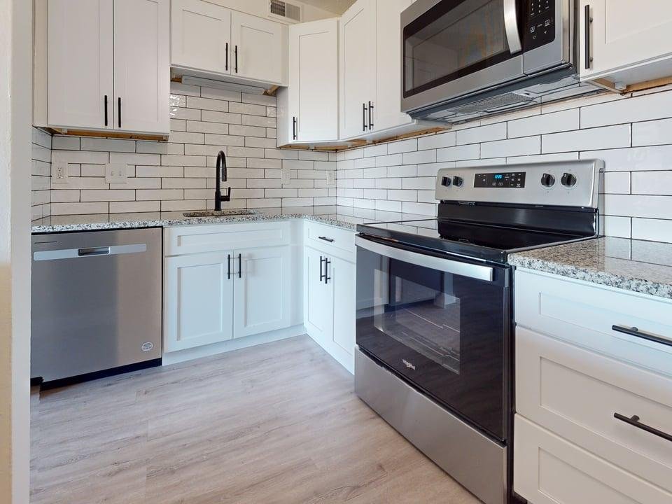 Renovated kitchen at Fairfield Apartments in Fairfield, Ohio