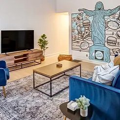 Living room at Chateau Sherman, a short-term rental in Norwood