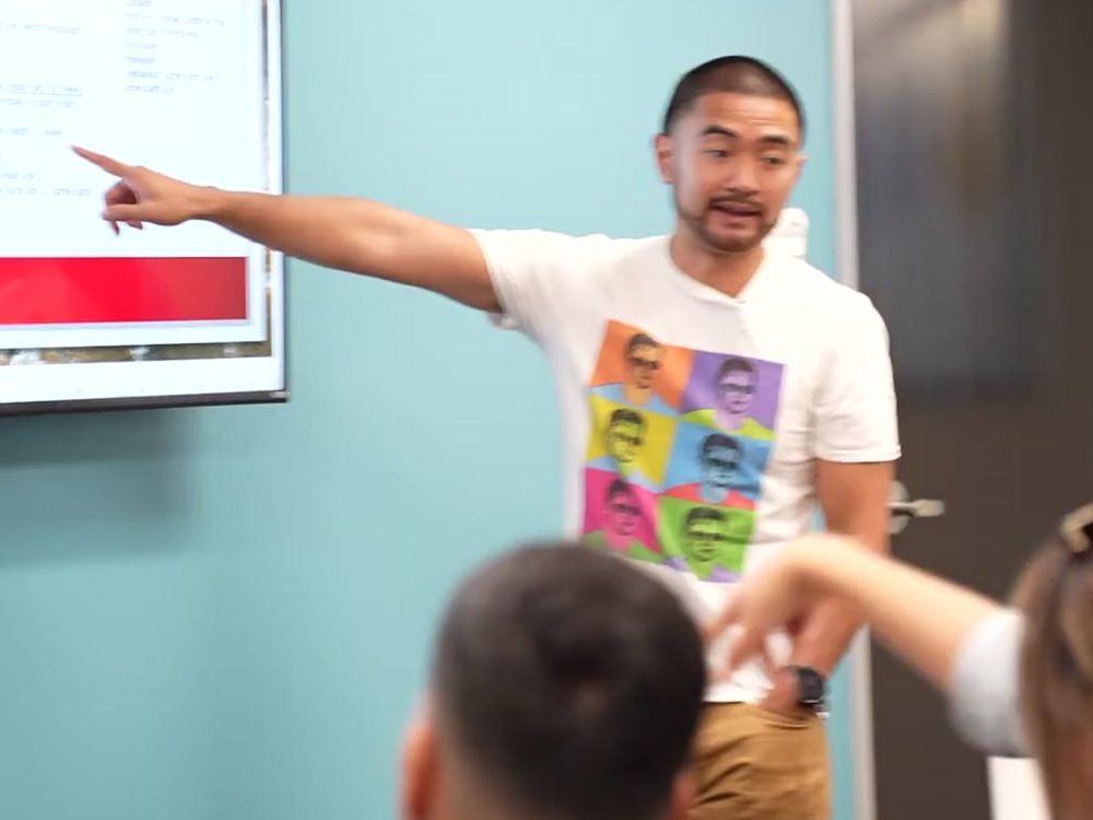 Ian teaching at a whiteboard